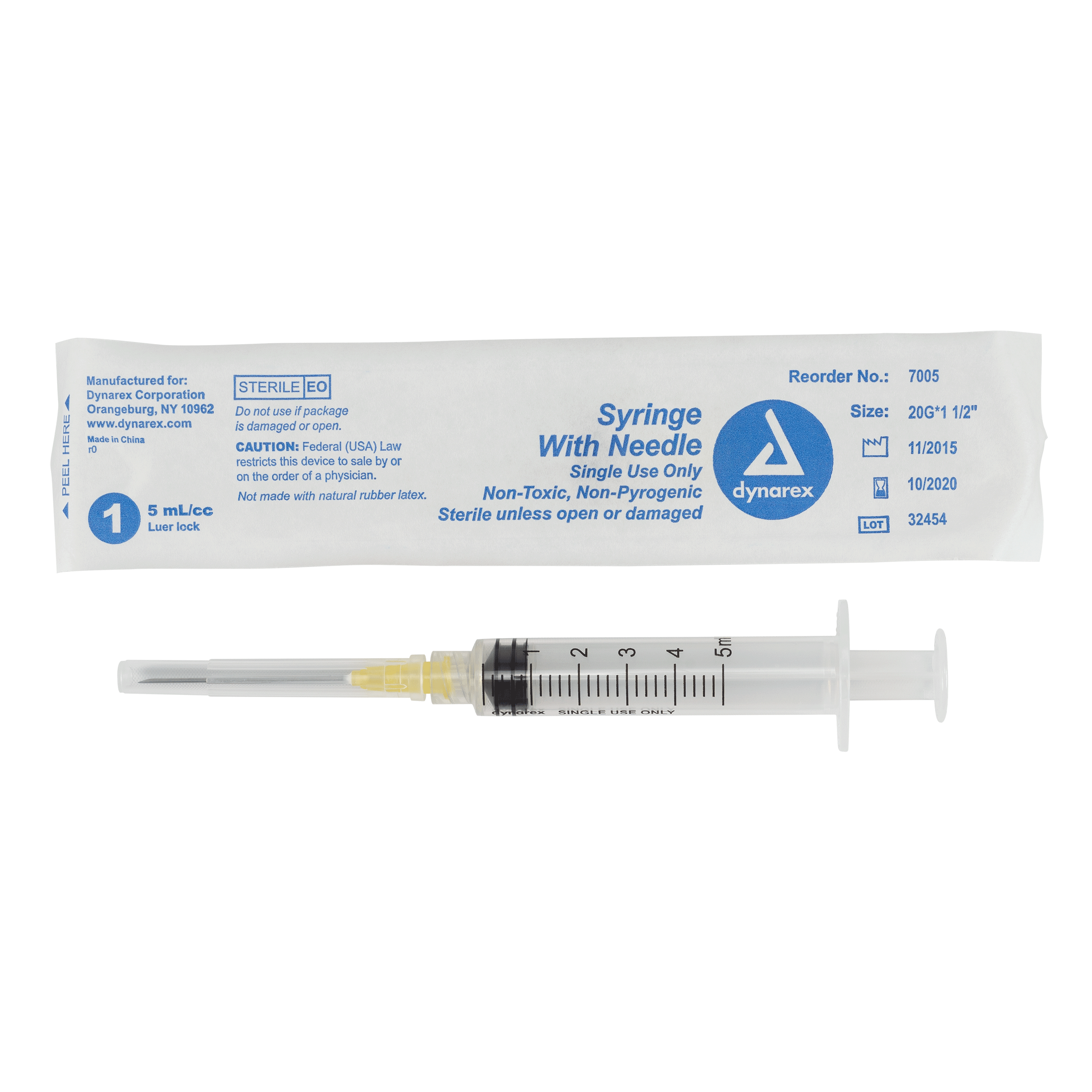 3cc Syringe - With Needle - Luer Lock - 20g. 1.5