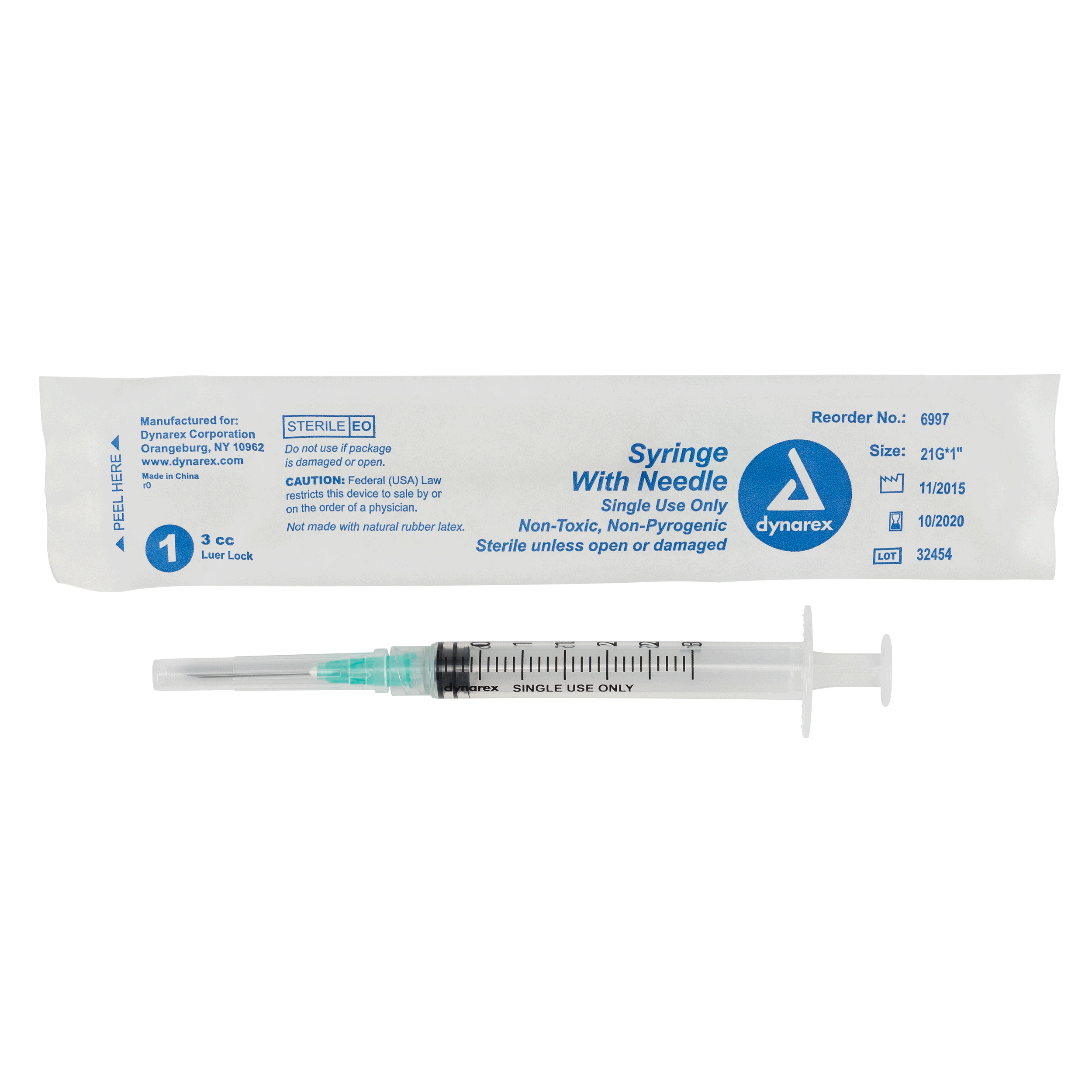 Syringes With Needle – 3cc – 21G, 1″ needle