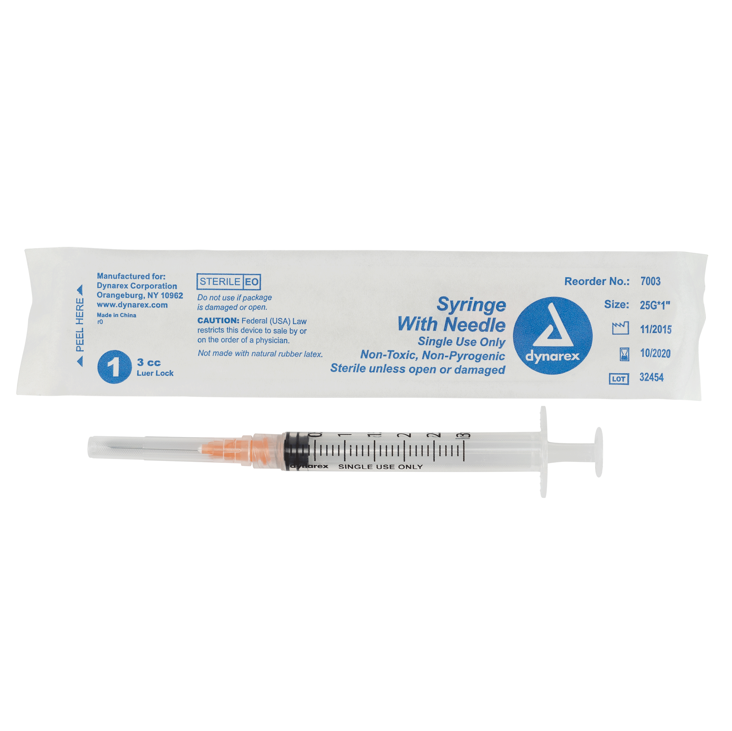 Syringes With Needle – 3cc – 25G, 1″ Needle